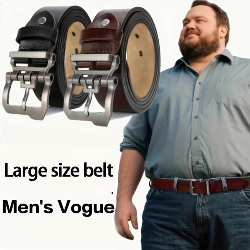 Men Formal Wear With Jeans - เข็มขัดหนังแท้สำหรับผู้ชายขนาดใหญ่พิเศษ 110-165 ซม. ปรับได้ ใช้ได้ทั้งลำลองและเป็นทางการ เหมาะเป็นของขวัญวันพ่อสำหรับใส่กับกางเกงยีนส์ในชีวิตประจำวัน