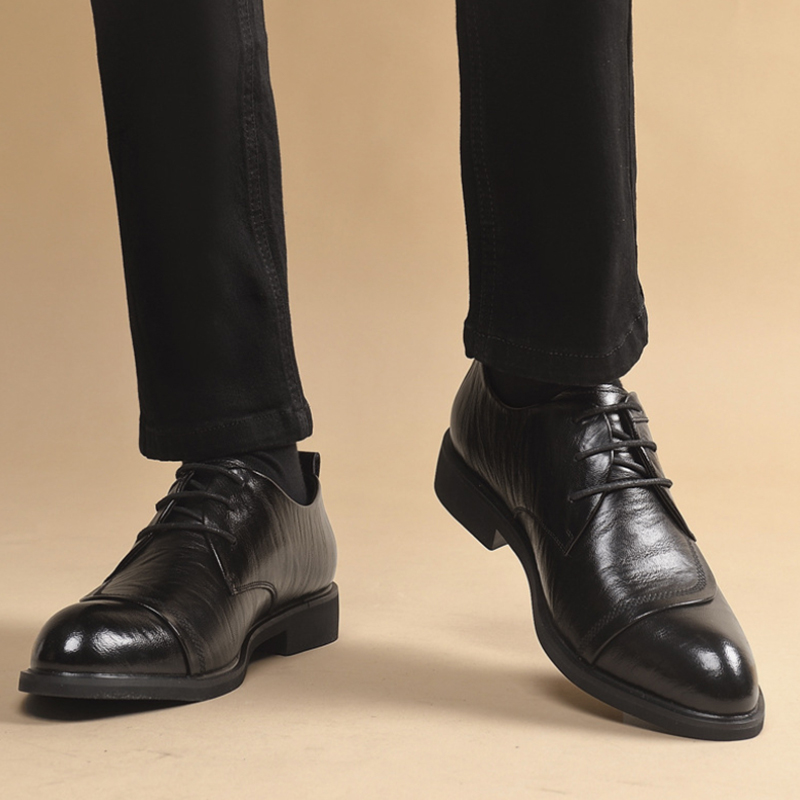 Men'S Formal Wear - รองเท้าหนังแบบอ็อกซ์ฟอร์ดประดับหมุดโลหะ พร้อมเชือกผูก รองเท้าทางการใส่สบาย ไม่ลื่น เหมาะสำหรับธุรกิจ สำนักงาน