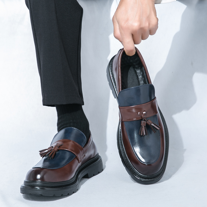 Men'S Formal Wear - รองเท้าหนังลำลองผู้ชายแบรนด์แฟชั่น กันลื่น คุณภาพสูง รองเท้าโลฟเฟอร์แบบมีพู่ สวมใส่สบาย เหมาะสำหรับงานทางการและธุรกิจ