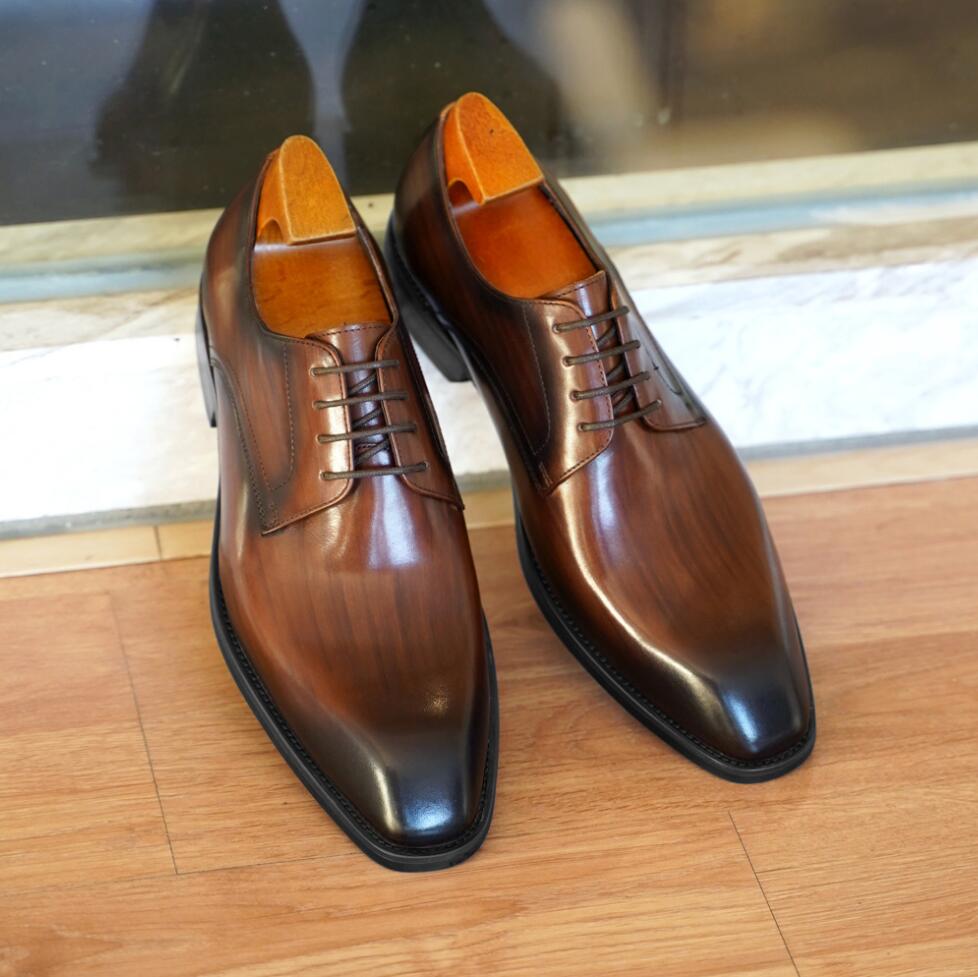 Men'S Luxury Formal Wear Brands - รองเท้าหนังดีไซเนอร์ผู้ชายแบบ Wholecut แบรนด์หรู สีดำ สีน้ำตาล รองเท้าทางการสำหรับธุรกิจ