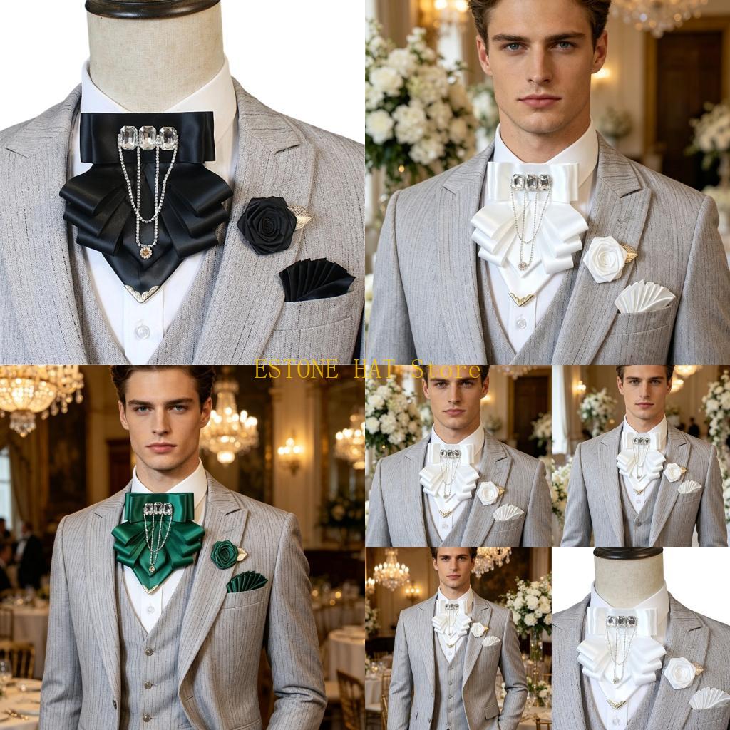Mens Formal Look - 49MF ชุดเครื่องประดับทางการลุคเรียบหรู มาพร้อมเนคไทปกและชุดทางการลายดอกไม้
