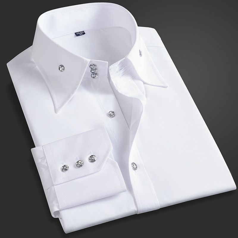 Men Formal Wear Shirts - ฤดูใบไม้ผลิฤดูใบไม้ร่วงผู้ชายเสื้อเชิ้ตผู้บริหารเกาหลีพอดี,กดถาวรสวมใส่อย่างเป็นทางการ, ระบายอากาศบางแขนยาวธุรกิจสบายๆ