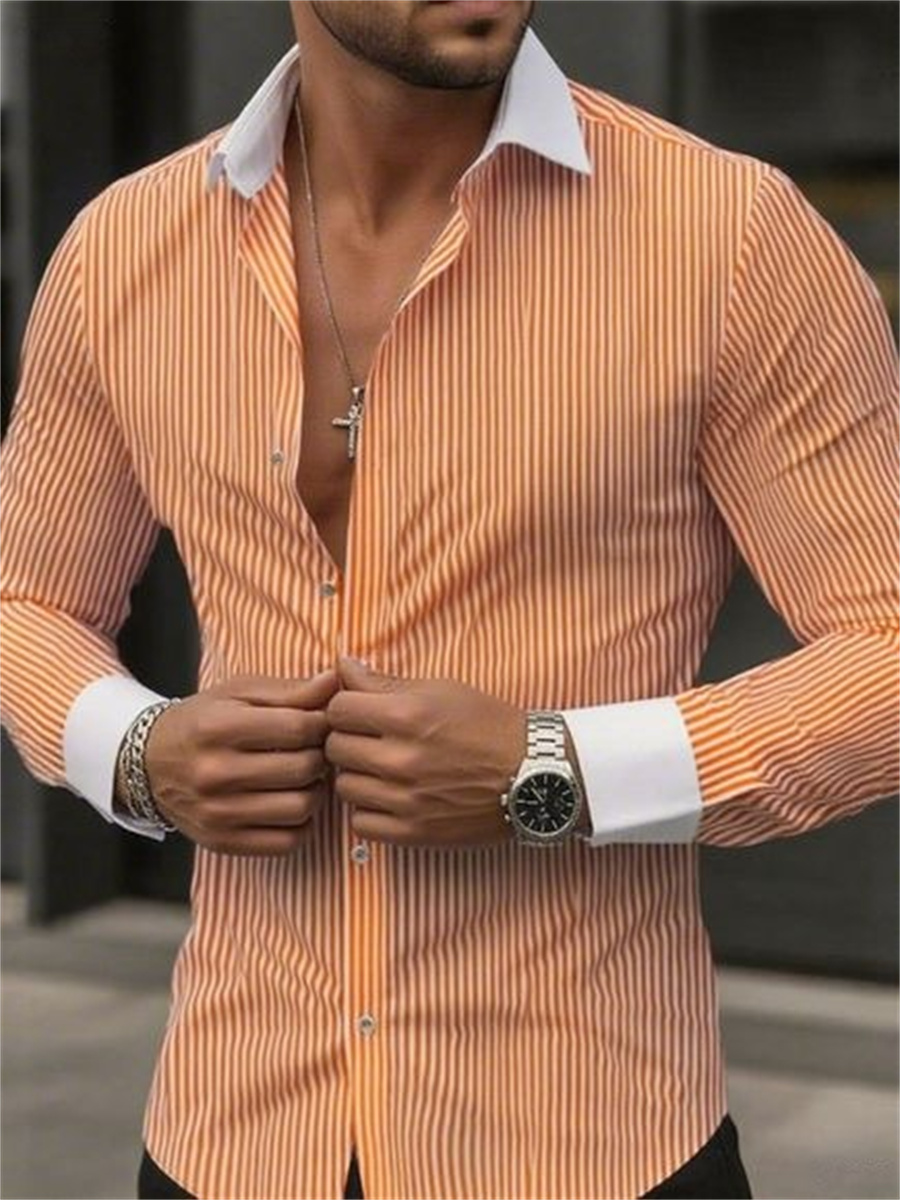 เสื้อเชิ้ตแขนยาวปกทางการลายทาง - Men Formal Wear Shirts บทวิจารณ์และราคา