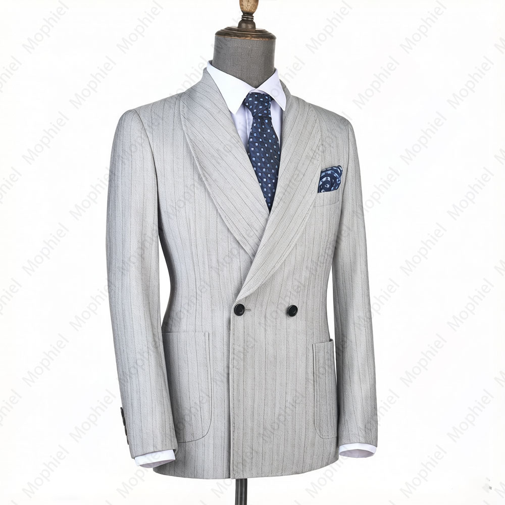 ชุดสูทผู้ชายสีเทาอ่อน Mophiel  - Men'S Formal Wear บทวิจารณ์และราคา