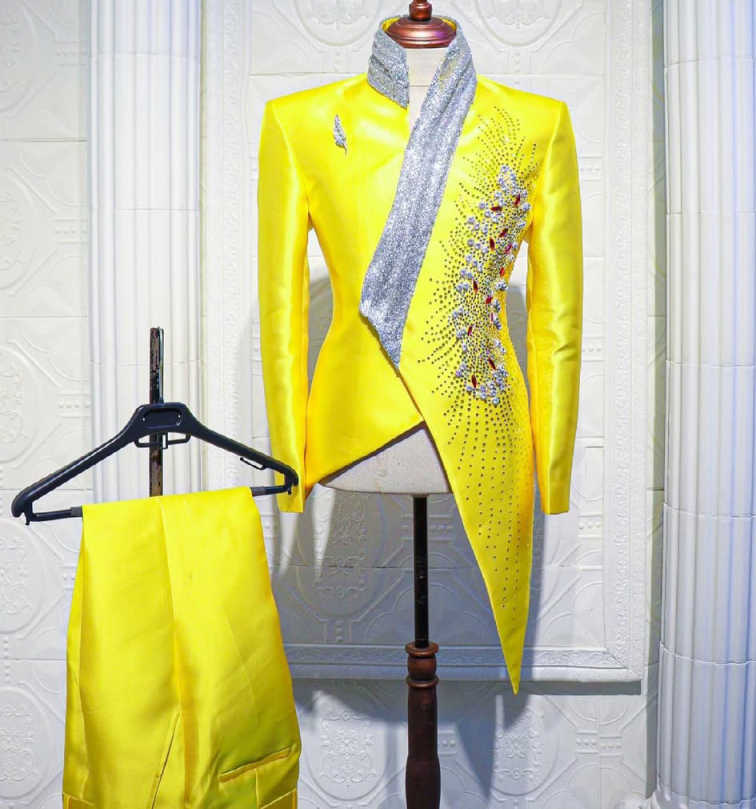 แฟชั่นสีเหลืองงานแต่งงาน Tuxed - Unique Men'S Formal Wear บทวิจารณ์และราคา