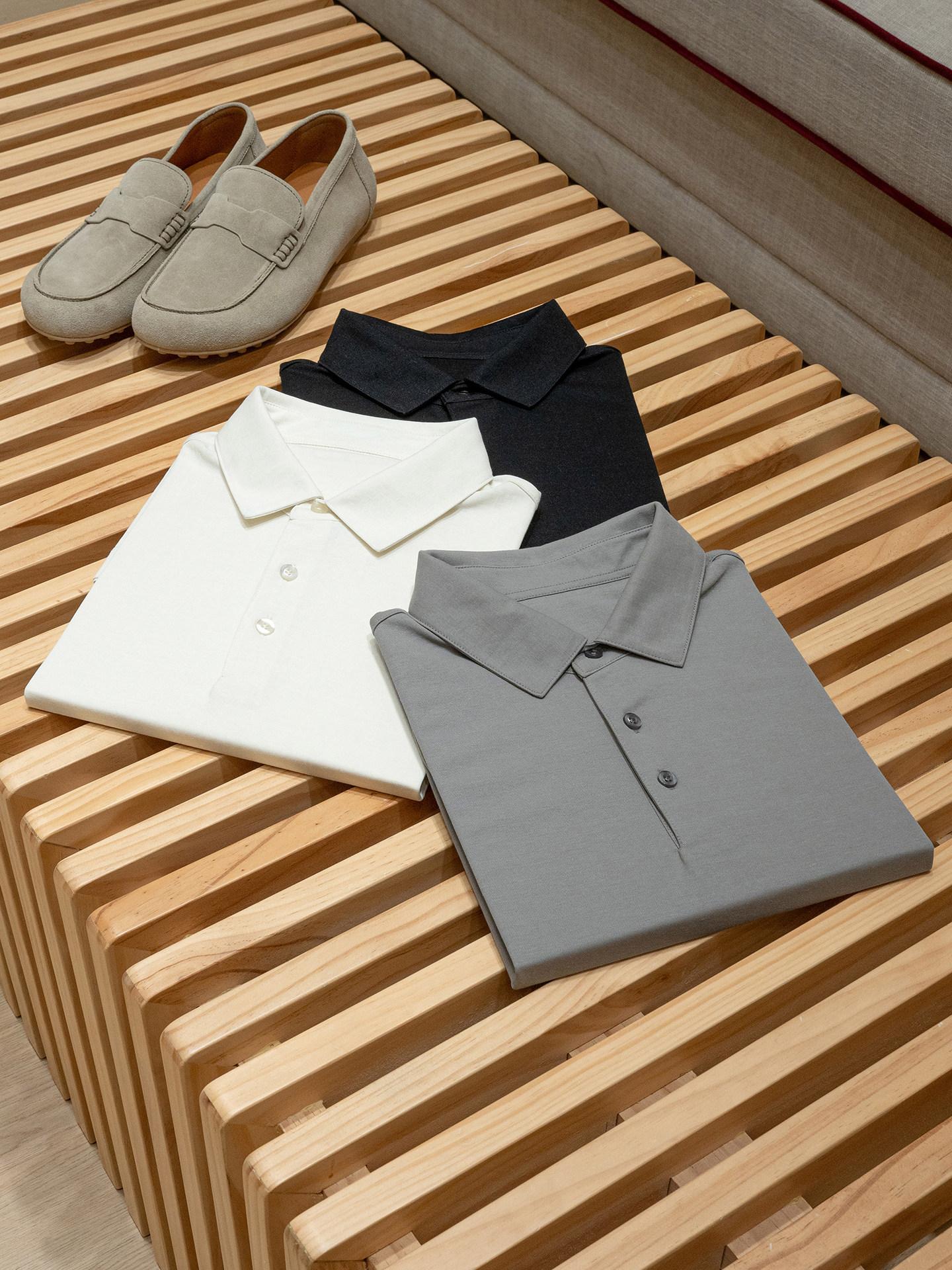 เสื้อโปโลผ้าลินินผสมฝ้าย ระบาย - Men'S Polo Formal Wear บทวิจารณ์และราคา