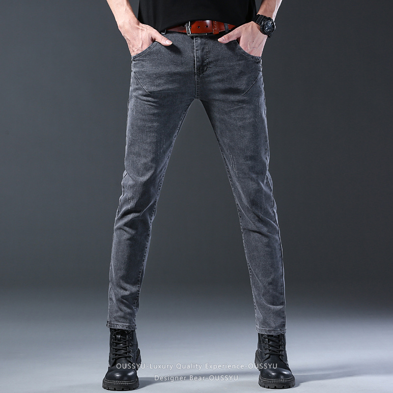 กางเกงยีนส์เดนิมทรงสลิมขากระบอ - Men Formal Wear With Jeans บทวิจารณ์และราคา