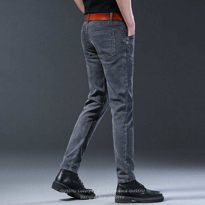กางเกงยีนส์เดนิมทรงสลิมขากระบอ - Men Formal Wear With Jeans บทวิจารณ์และราคา
