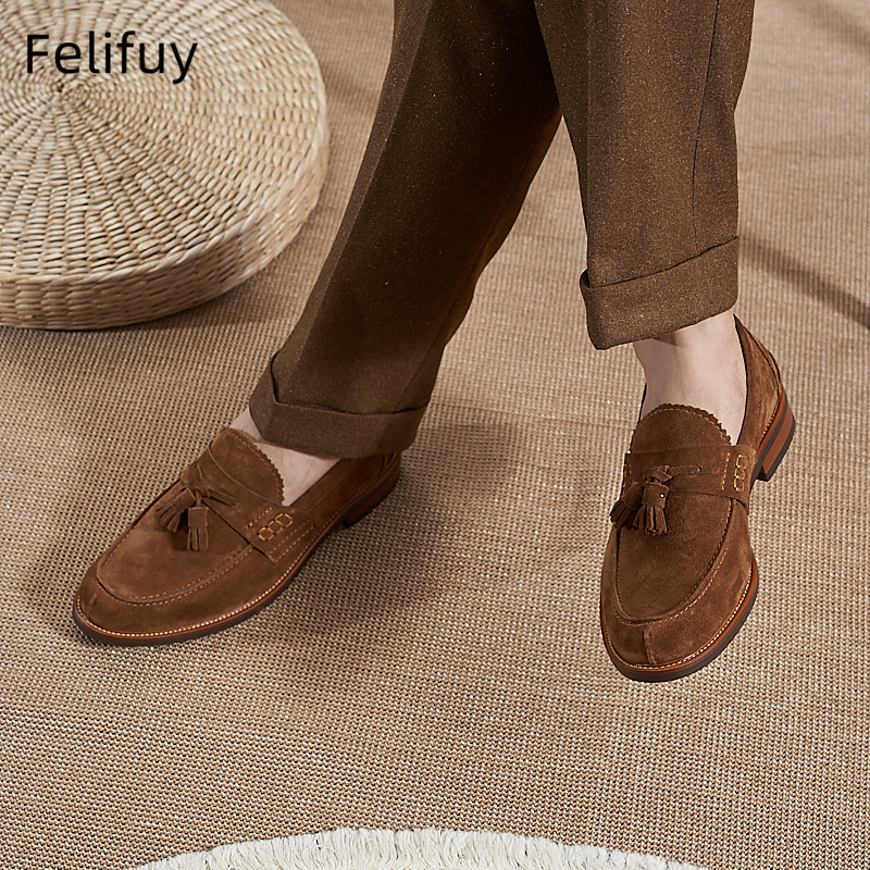 รองเท้าโลฟเฟอร์หนังวัวสีน้ำตาล - Men'S Formal Party Wear Shoes บทวิจารณ์และราคา