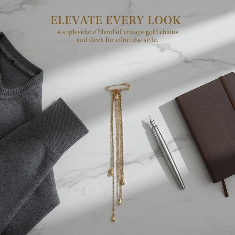 เข็มกลัดรูปหยดน้ำประดับพู่สำหร - Mens Formal Look บทวิจารณ์และราคา