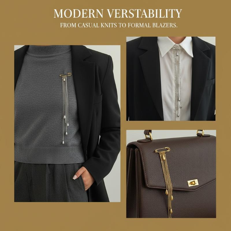 เข็มกลัดรูปหยดน้ำประดับพู่สำหร - Mens Formal Look บทวิจารณ์และราคา