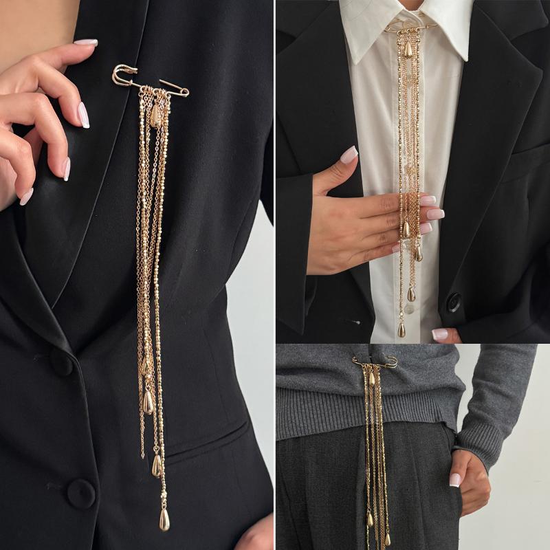 เข็มกลัดรูปหยดน้ำประดับพู่สำหร - Mens Formal Look บทวิจารณ์และราคา