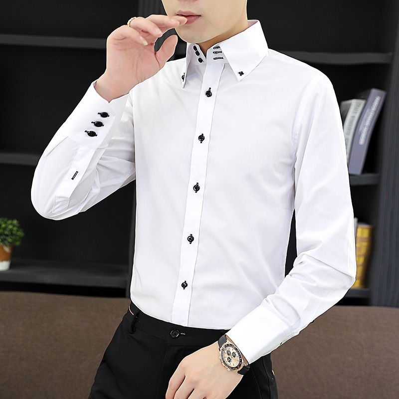 ฤดูใบไม้ผลิฤดูใบไม้ร่วงผู้ชายเ - Men Formal Wear Shirts บทวิจารณ์และราคา