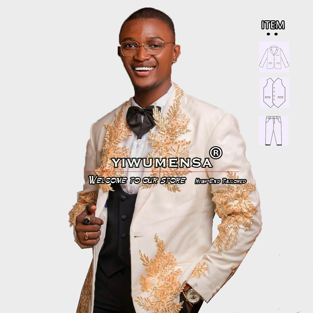 ที่กําหนดเอง 3 ชิ้นชุดผู้ชายอย - Men'S Formal Wear บทวิจารณ์และราคา