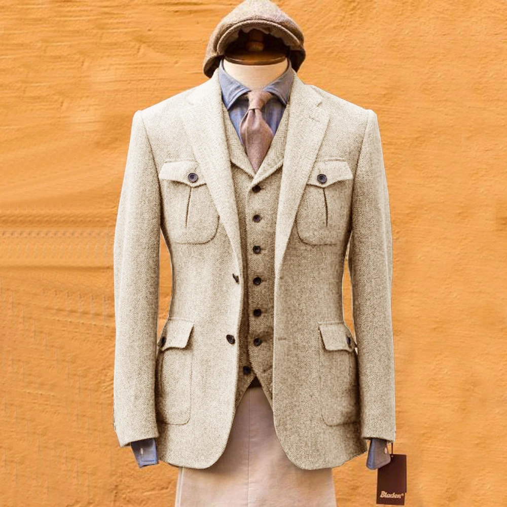 ชุดสูทผู้ชายลายก้างปลา ชุดสูทท - Mens Formal Look บทวิจารณ์และราคา